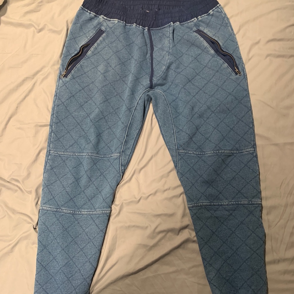 Kith bleeker sweat pants jogger indigo quilted